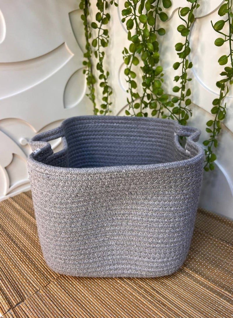 A very high quality, woven linen basket. The basket is multi-purpose for the bathroom, dressing table, closet, kitchen, and children's rooms. Its use is unlimited for towels, detergents, showers, shampoos, and also for small toys. A very nice organizer for shawls and shelves. You can also put plants in it. Its size is shown in the pictures. Imported, in various colors. - Image 1